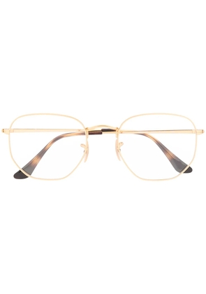 Ray-Ban matte-finish hexagonal frame glasses - Gold
