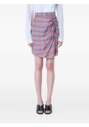 Vivienne Westwood check weave rouched side panel skirt - Red