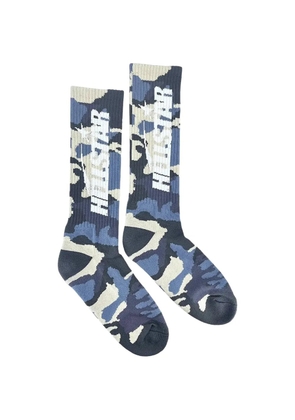 HELLSTAR logo-detail camouflage socks - Blue