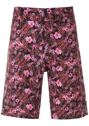 Amir Slama foliage and floral print swim short - Black