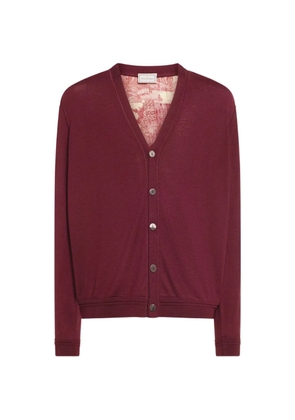 Pierre-Louis Mascia Tricot toile print V-neck cardigan - Red