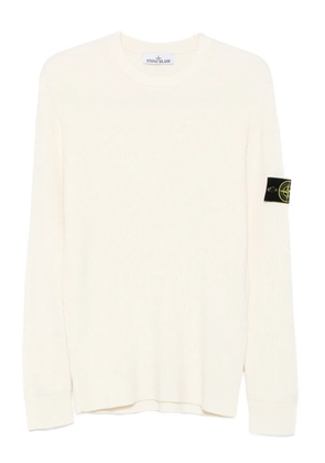 Stone Island ribbed-knit logo-patch sweater - Neutrals