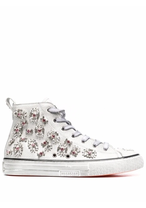 Philipp Plein crystal-embellished high-top sneakers - White