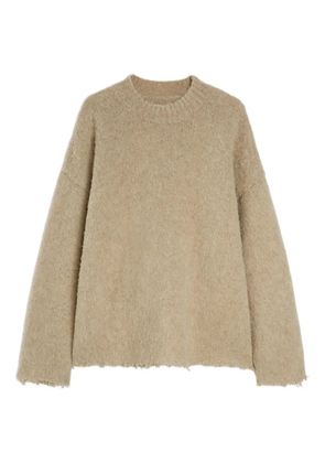 Jil Sander brushed frayed-hem wool sweater - Neutrals