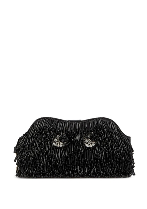 Anya Hindmarch Eyes embellished leather sunglasses pouch - Black