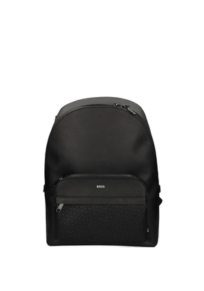 Ea7 Emporio Armani patterned-panel backpack - Black