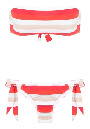 Amir Slama striped detachable-straps bikini set - Red