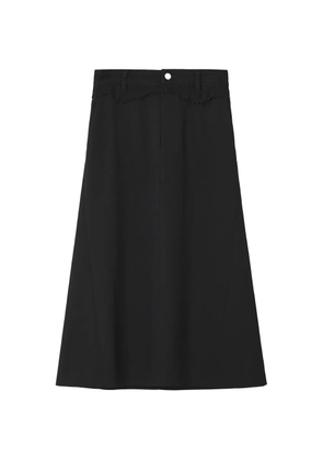 MM6 Maison Margiela frayed A-line midi skirt - Black