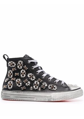 Philipp Plein Megastar crystal-embellished high-top sneakers - Black