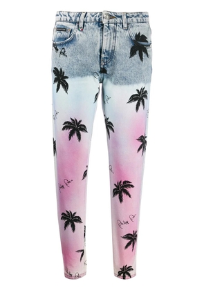 Philipp Plein printed boyfriend jeans - Blue