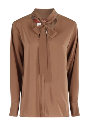Max Mara bow-collar silk blouse - Brown