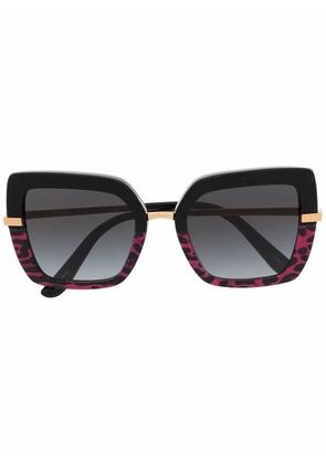 Dolce & Gabbana Eyewear Half-print square-frame sunglasses - Gold