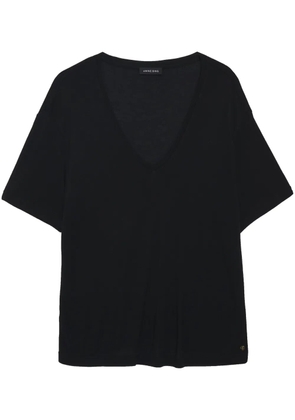 ANINE BING Vale V-neck T-Shirt - Black
