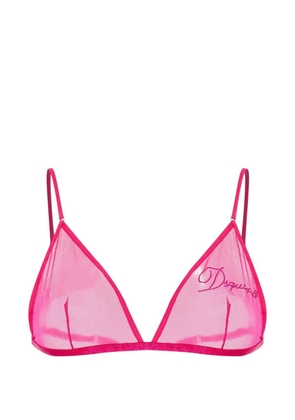 DSQUARED2 logo embroidery bra - Pink