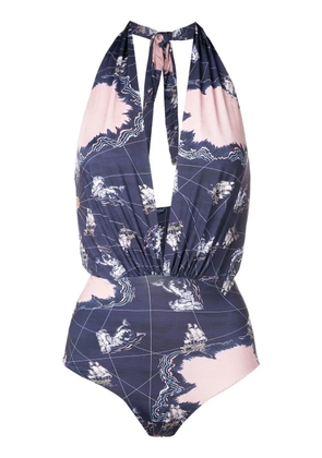 Clube Bossa Deneuve graphic-print swimsuit - Blue