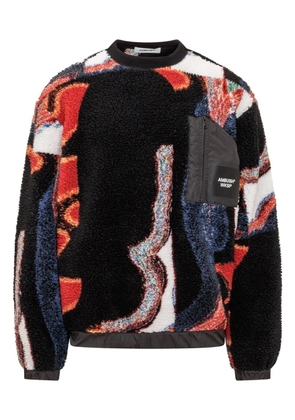 AMBUSH abstract-print faux-shearling sweatshirt - Black