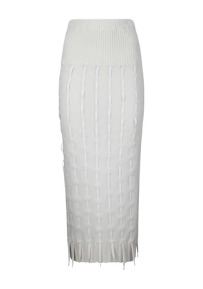 INSTITUTION ribbed midi skirt - White