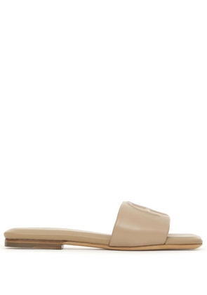 ANINE BING Ria open-toe leather slides - Neutrals