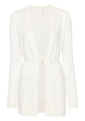Chloé belted fine-knit cardigan - Neutrals