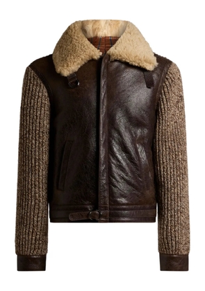 ETRO shearling knit-sleeve jacket - Brown