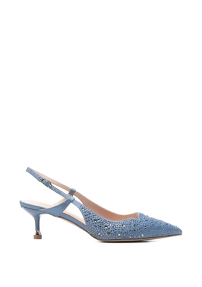 LIU JO studded pointed leather pumps - Blue