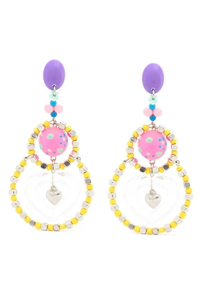 Amir Slama heart-motif drop earrings - Yellow