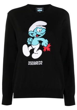 DSQUARED2 intarsia-knit organic cotton jumper - Black