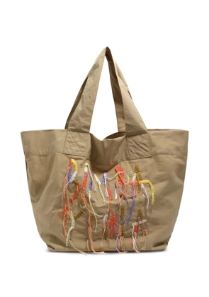 Bimba y Lola logo-embroidered shoulder bag - Neutrals