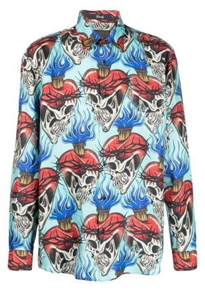Philipp Plein skull-print shirt - Blue