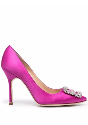 Manolo Blahnik Hangisi satin pumps - Purple