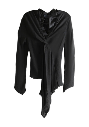 Marc Le Bihan frayed-hem top - Black