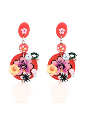 Amir Slama floral-print drop earrings - Red