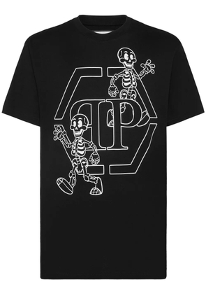 Philipp Plein rhinestone-skeleton cotton T-shirt - Black