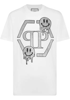 Philipp Plein rhinestone-logo cotton T-shirt - White