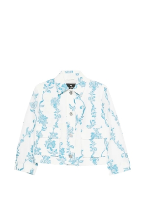 ETRO floral-embroidered patch-pockets jacket - White