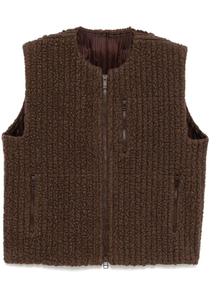 Homme Plissé Issey Miyake fleeced pleats gilet - Brown