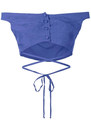 Amir Slama off-shoulder cropped blouse - Blue