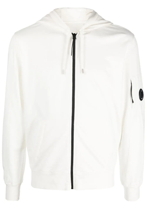 C.P. Company Lens-detail zip-up hoodie - White