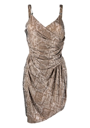 Philipp Plein Python-print embellished mini dress - Black