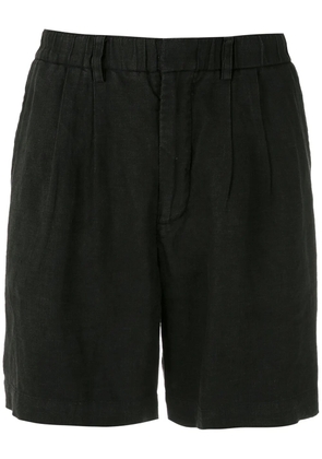 Handred pleated linen shorts - Black