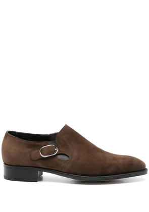 John Lobb suede monk shoes - Brown
