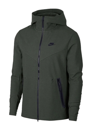 Nike embroidered-logo zip-fastening hoodie - Grey