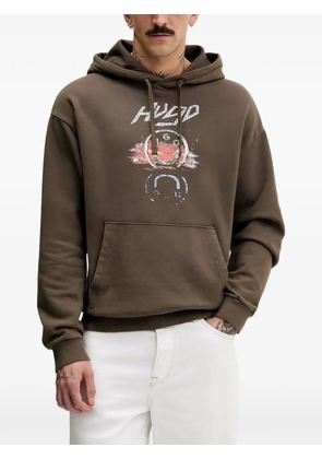 HUGO graphic-print hoodie - Brown