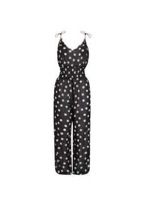 Brigitte Anne polka-dot tie-strap jumpsuit - Black