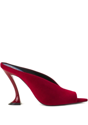Lanvin Midnight Step sculpted-heel peep-toe mules - Red