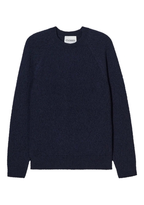 Closed crew-neck raglan sweater - Blue