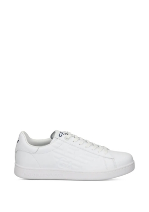 Ea7 Emporio Armani logo-embossed low-top sneakers - White