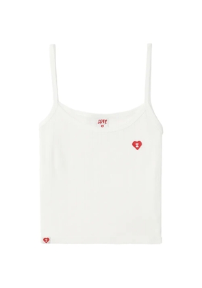 A BATHING APE® heart ribbed tank top - White