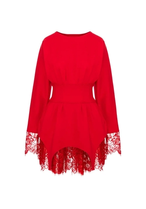 HAMZA Kaya lace dress - Red