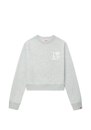 A BATHING APE® heart graphic sweater - Grey